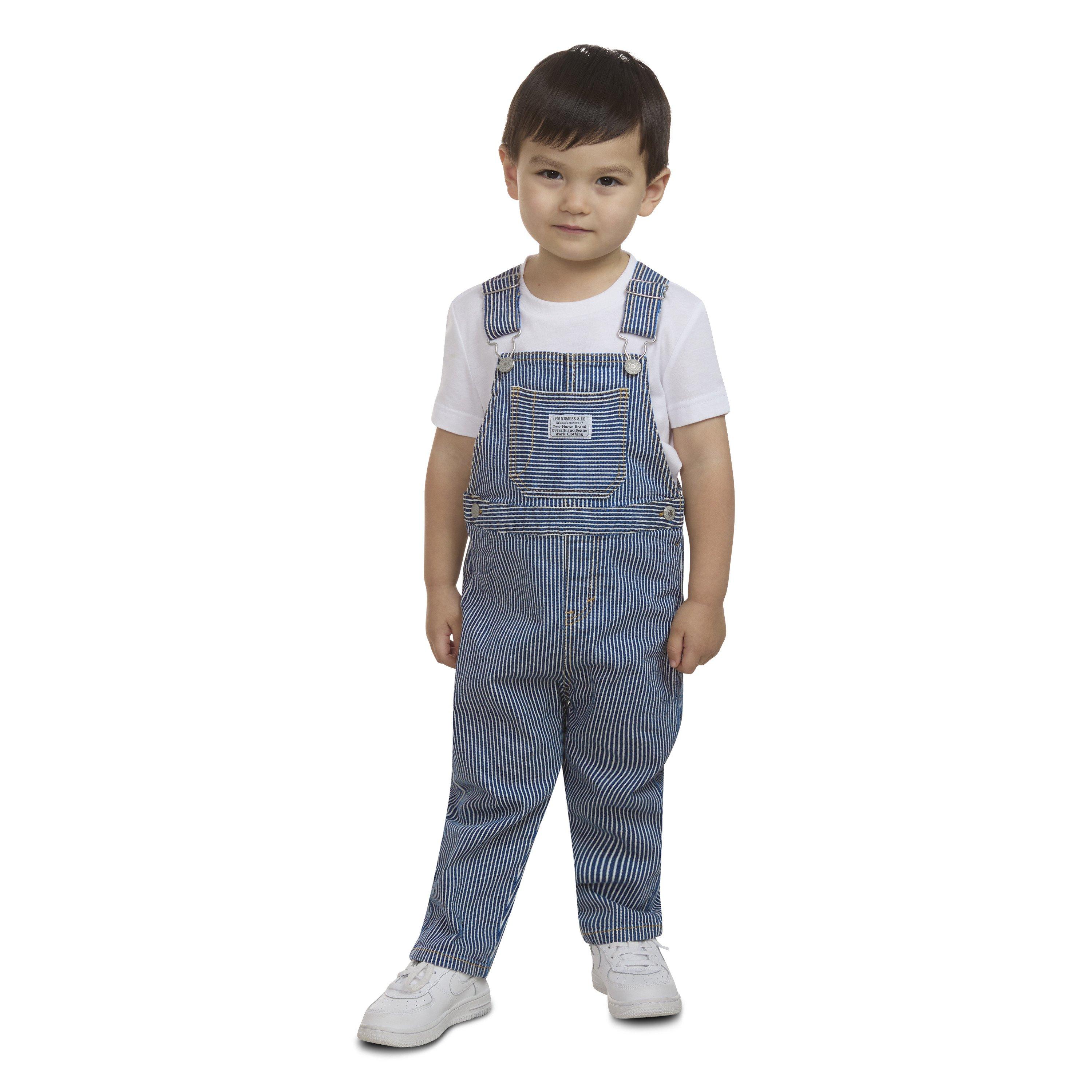 Levi's Railroad Stripe Toddler Boys' Blue Overalls - BLUE